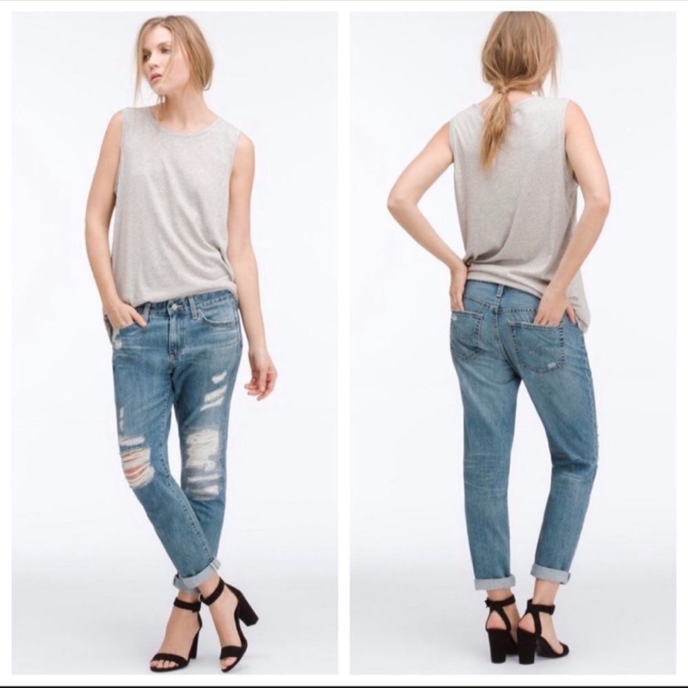 AG The Beau Slouchy Skinny Distressed Jeans size 31R